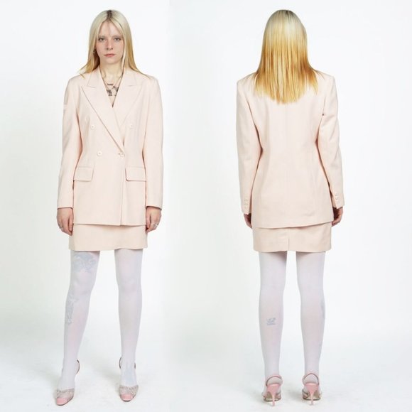 VOTRE NOM Peach Cream Pink Skirt Set Suit XS, S - Picture 3 of 3
